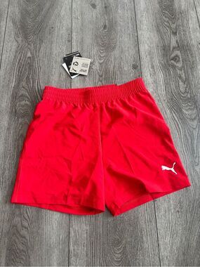 PUMA Red Athletic Shorts with Logo